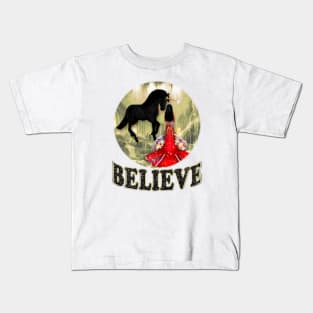Believe. Unicorn and Mermaid Kids T-Shirt